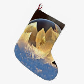 シャボン玉の雪 ラージクリスマスストッキング (正面 (吊り時))