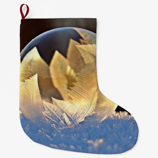 シャボン玉の雪 ラージクリスマスストッキング (正面)