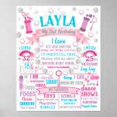 シャボン玉バースデーパーティーの看板ポスター ポスター (正面)