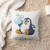 シャボン玉ペンギン.PNG クッション (ブランケット)