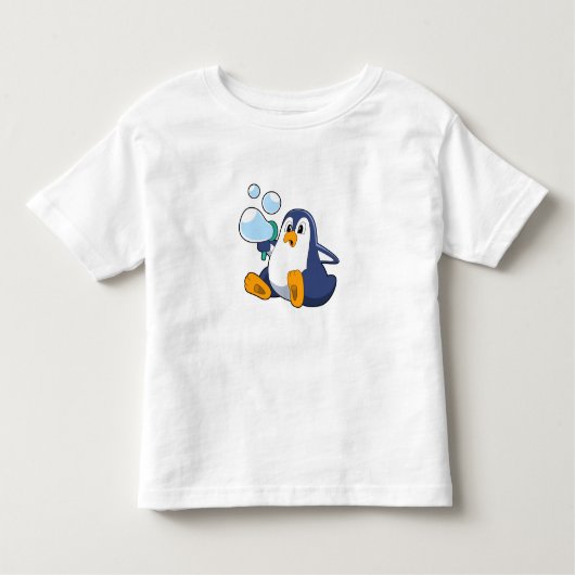 シャボン玉ペンギン.PNG トドラーTシャツ (正面)