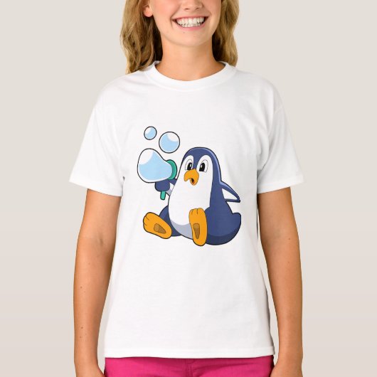 シャボン玉ペンギン.PNG Tシャツ (正面)
