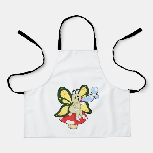 シャボン玉入り蝶 エプロン (正面)