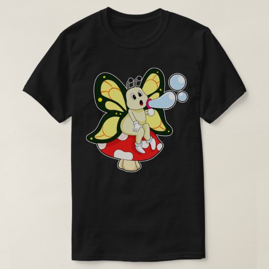シャボン玉入り蝶 Tシャツ (デザイン正面)