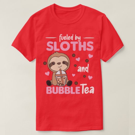 シャボン茶ナマケモノとチョコレート茶かわいいナマケモノPr Tシャツ (デザイン正面)