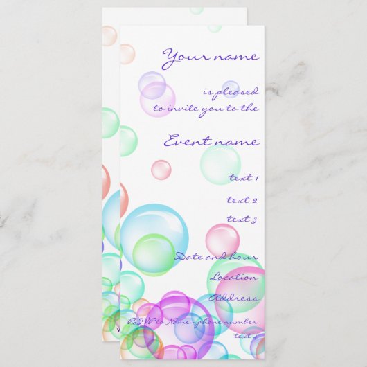 シャボン 招待状 (正面/裏面)