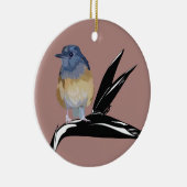 シャマの白い鳴き鳥 セラミックオーナメント (右)