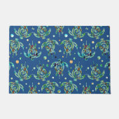 シャマニック海亀のシームレスパターン+あなたの背中。 ドアマット (正面)