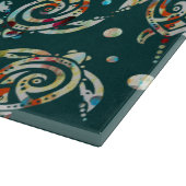 シャマニック海亀パターン+あなたのバックグラー色 カッティングボード (角)