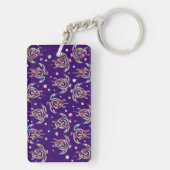 シャマニック海亀パターン+あなたのバックグラー色 キーホルダー (裏面)