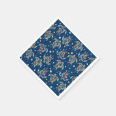 シャマニック海亀パターン+あなたのバックグラー色 スタンダードカクテルナプキン (角)