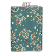 シャマニック海亀パターン+あなたのバックグラー色 フラスク (裏面)