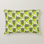 シャマンウミガメの模様 – 緑 アクセントクッション (正面)