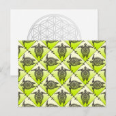 シャマンウミガメの模様 – 緑 ポストカード (正面/裏面)