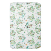 シャマンシーウミガメのシームレスパターン+あなたのバック。 バスマット (正面縦)