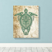 シャマンシータートルシンボル+あなたのアイディア キャンバスプリント (インサイチュ (ウッドフロア))
