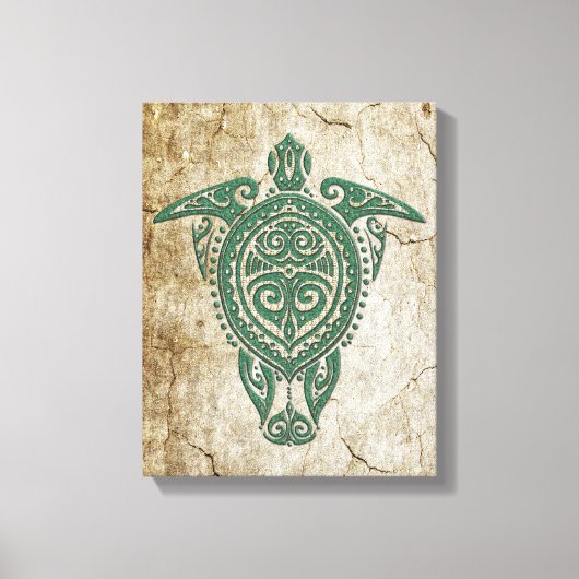 シャマンシータートルシンボル+あなたのアイディア キャンバスプリント (正面)