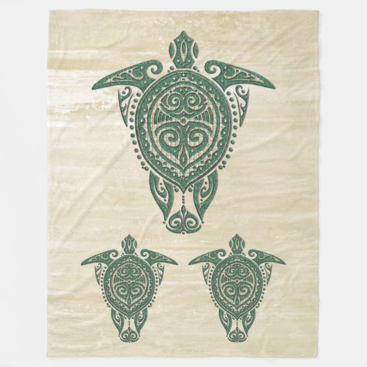 シャマンシータートルシンボル+あなたのアイディア フリースブランケット (正面)