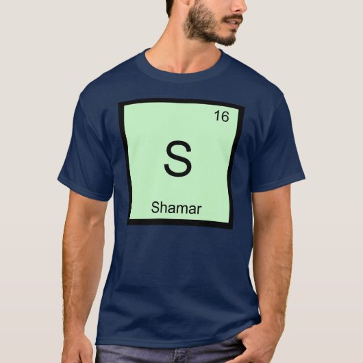 シャマー 名前 化学元素周期表 Tシャツ (正面)