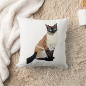 シャミーキャットアートエレクトリックブルーアイド猫好き クッション (ブランケット)