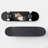 シャミーキャットアートエレクトリックブルーアイド猫好き スケートボード (横)