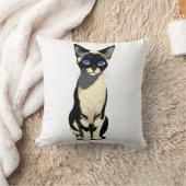 シャミーキャットアートブルーアイド猫好き クッション (ブランケット)