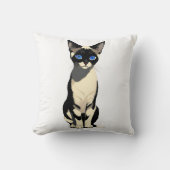 シャミーキャットアートブルーアイド猫好き クッション (正面)