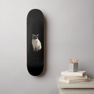 シャミーキャットアートブルーアイド猫好き スケートボード