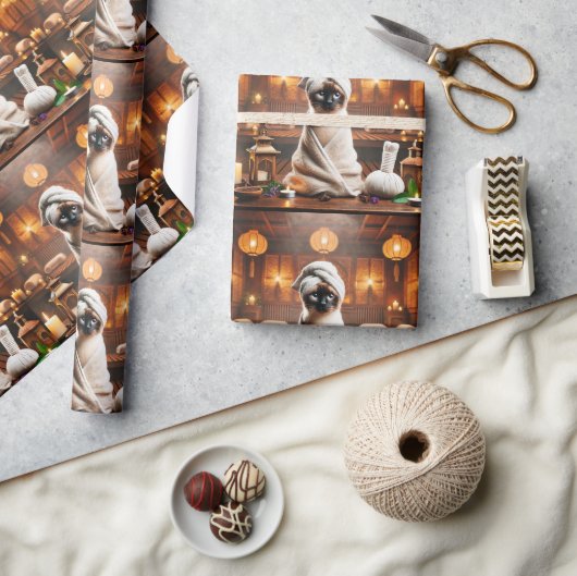 シャミーキャットスパ ラッピングペーパー (クラフト)