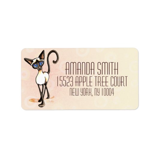 シャミーシールポイントクロスウォークオフリーシュアート™ピンク ラベル (正面)