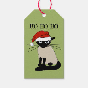 シャミーネコおもしろいサンタ子猫カスタムクリスマス ギフトタグ