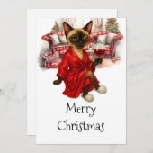 シャミーネコのクリスマスポストカード – おもしろい休日 シーズンカード (正面/裏面)