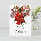 シャミーネコのクリスマスポストカード – おもしろい休日 シーズンカード (スタンド正面)