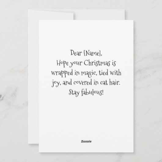 シャミーネコのクリスマスポストカード – おもしろい休日 シーズンカード (裏面)