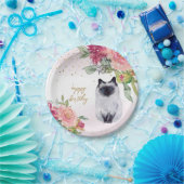 シャミーネコイラストレーションハッピーバースデーガールパーティー ペーパープレート (パーティー)