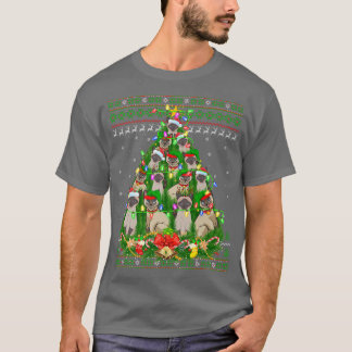 シャミーネコクリスマス照明ツリーシャミーネコ醜いCh Tシャツ