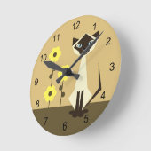 シャミーネコデザイン ラウンド壁時計 (傾斜)