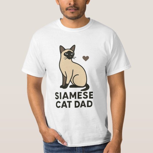 シャミーネコパパTシャツ | かわいい猫好きギフト Tシャツ (正面)