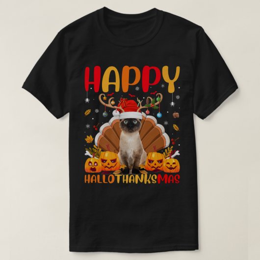 シャミーネコ動物愛好家ハッピーシャミーネコHelloTh Tシャツ (デザイン正面)