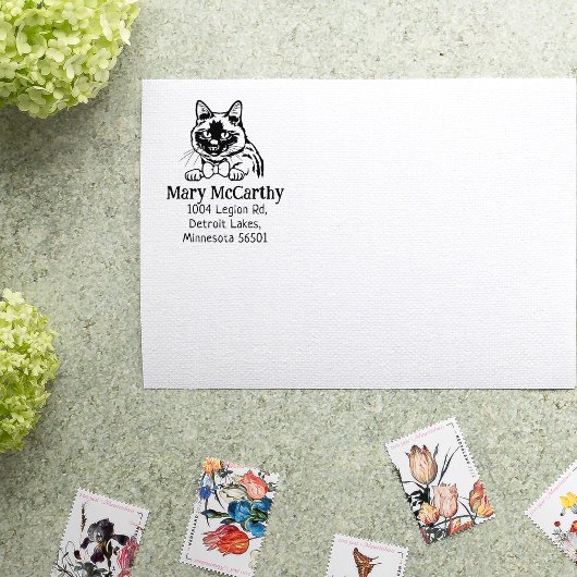 シャミーネコ差出人住所 ラバースタンプ