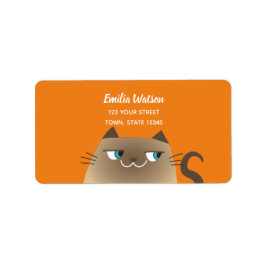 シャムおもしろいネコ差出人住所 ラベル