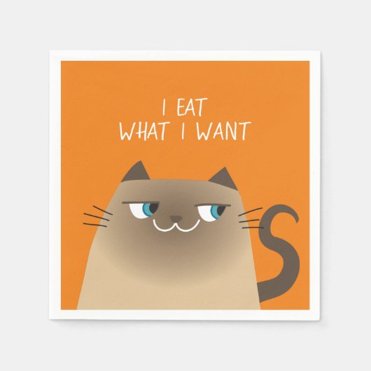 シャムおもしろい猫 スタンダードカクテルナプキン (正面)