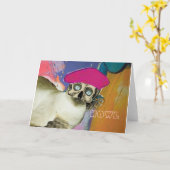 シャムお尻 カード (黄色い花)