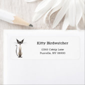 シャムお洒落ネコ漫画差出人住所 ラベル (インサイチュ)