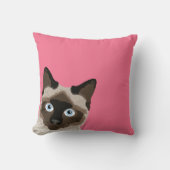 シャムののぞき猫おもしろい枕 クッション (正面)