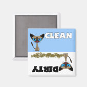 シャムのクリーン/汚い食洗機磁石 マグネット (正面/裏面)