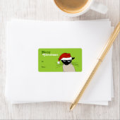 シャムのサンタ爪おもしろい- Christmas Cat ラベル (インサイチュ)