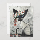 シャムのバレンタインのハート シーズンポストカード (正面/裏面)