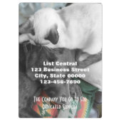 シャムの子ネコはラブラドールの頭部に愛情をこめてあります クリップボード (裏面)