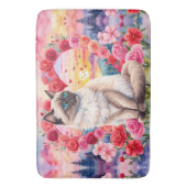 シャムの子猫のハートバラ夕日 バスマット (正面縦)